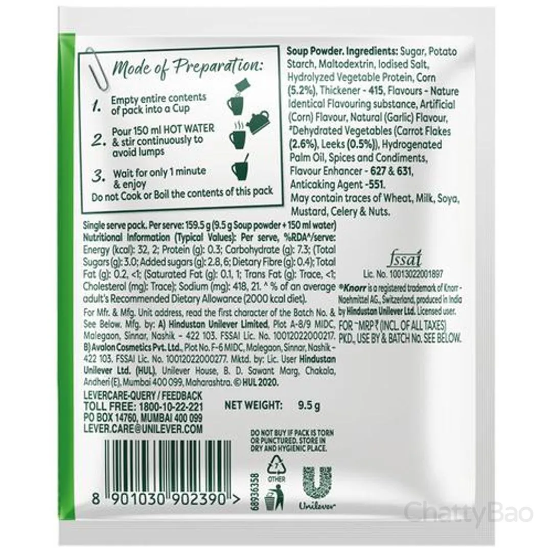 Knorr Sweet Corn Soup 9.5 g view 2
