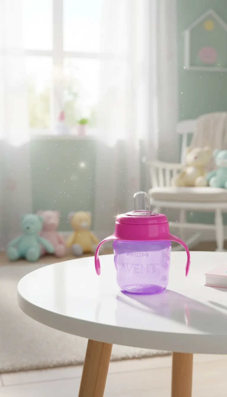 Philips Avent Silicone Classic Spout Cup with Handle | Pink/Purple | 200ml (SCF551/03) view 3