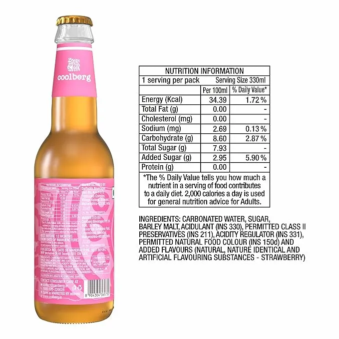 Coolberg Non Alcoholic Beer - Stawberry 300 ml view 3
