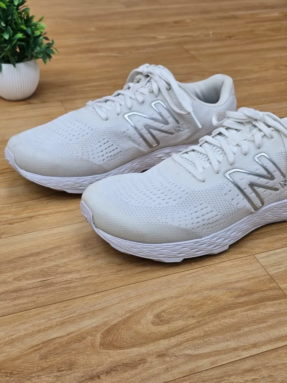 New Balance White Athletic Shoes view 4