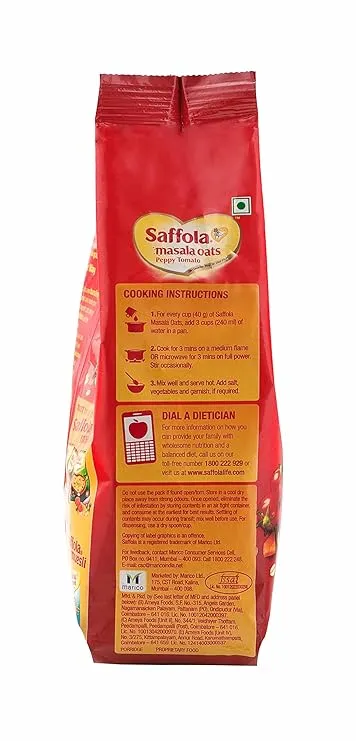Saffola Masala Oats Peppy Tomato 400 g view 4