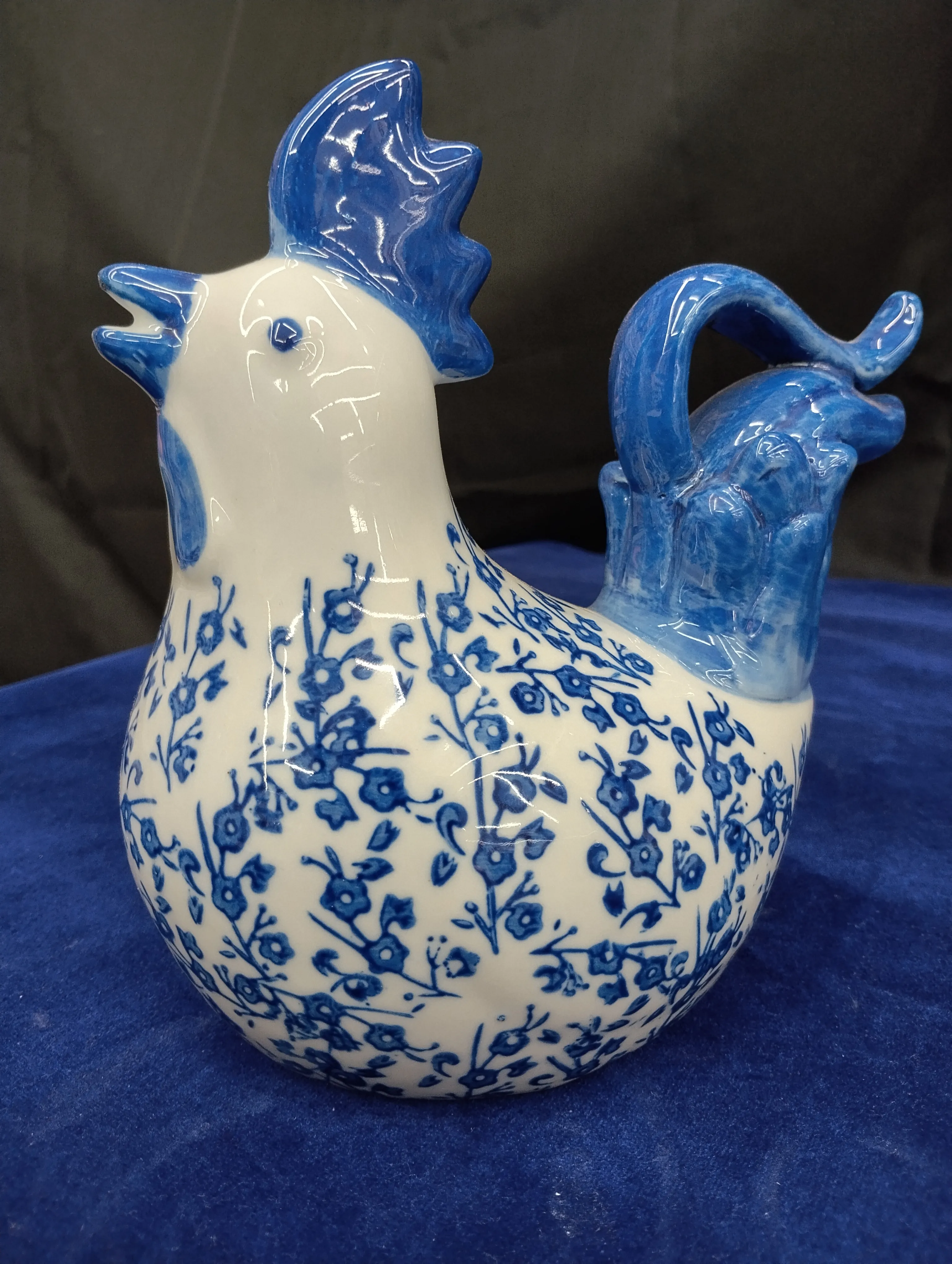 Blue and White Floral Birds view 7