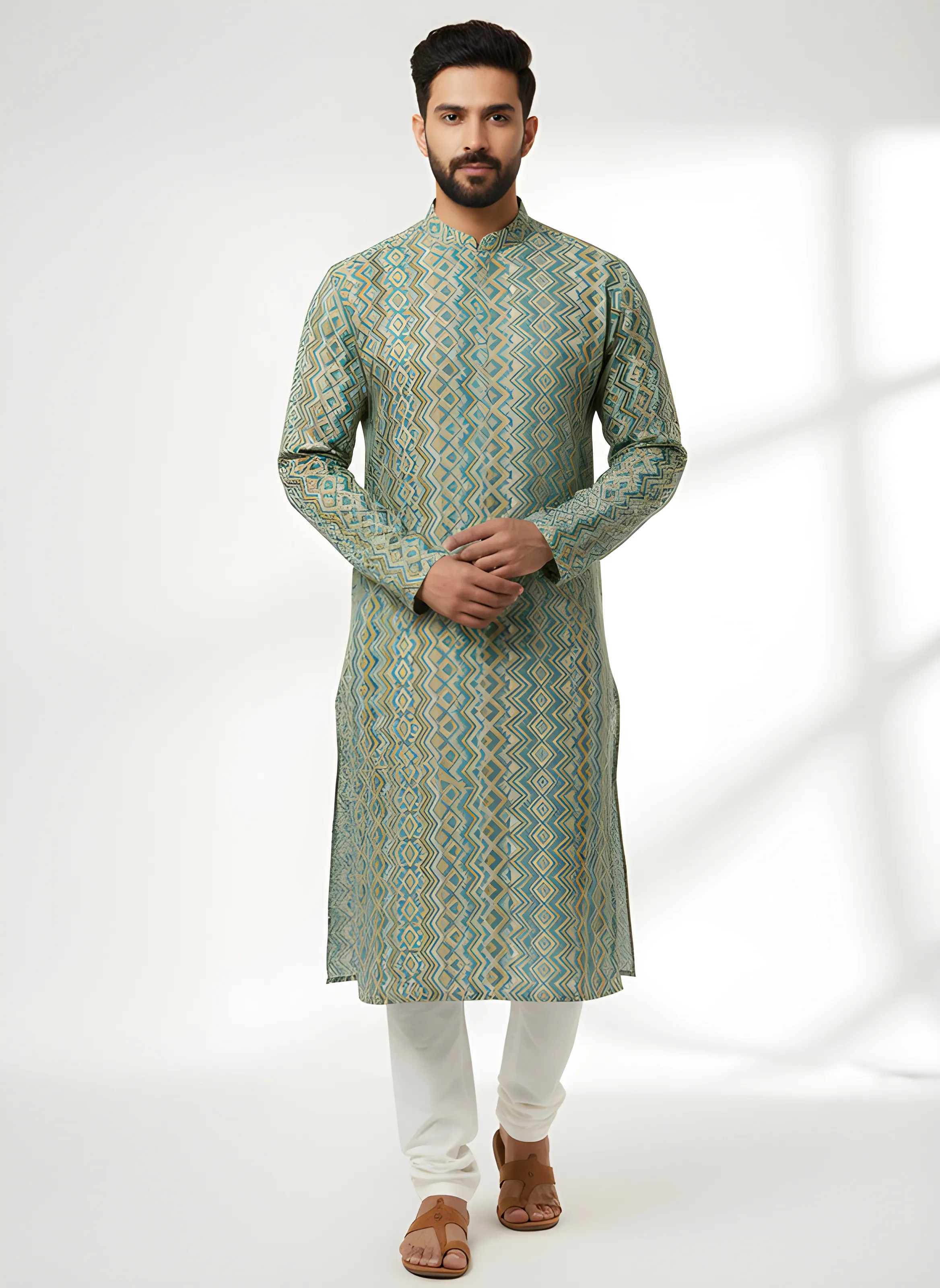 Mens Embroidered Kurta view 4