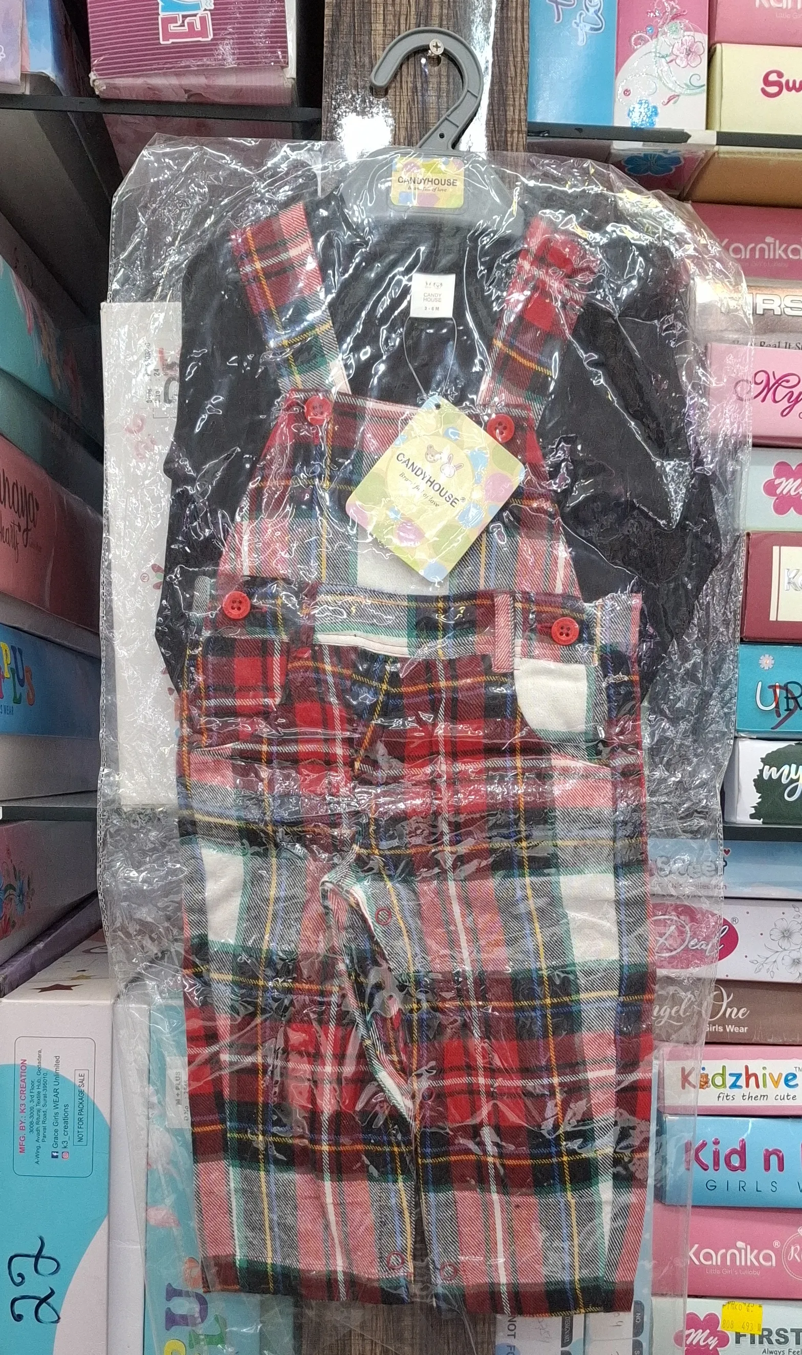 CandyHouse Plaid Overalls view 3