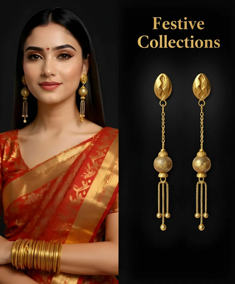 Gold Jhumka Earrings view 2