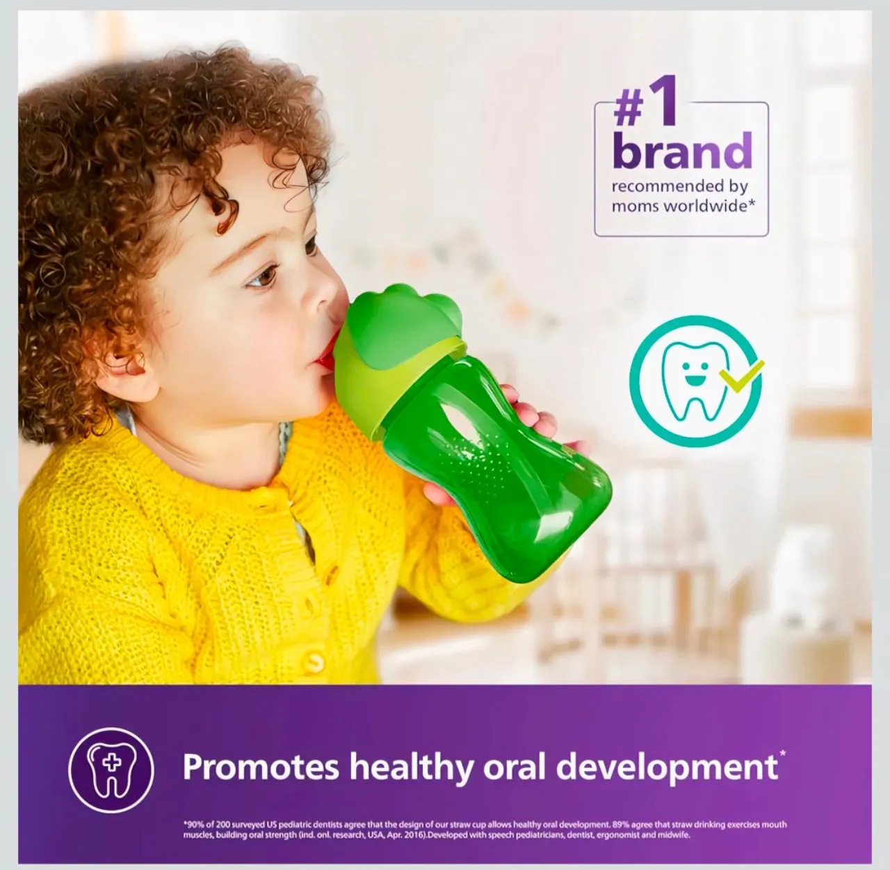 Philips Avent My Bendy Straw Cup 300ml/10oz (12M+) (Assorted)Green view 2