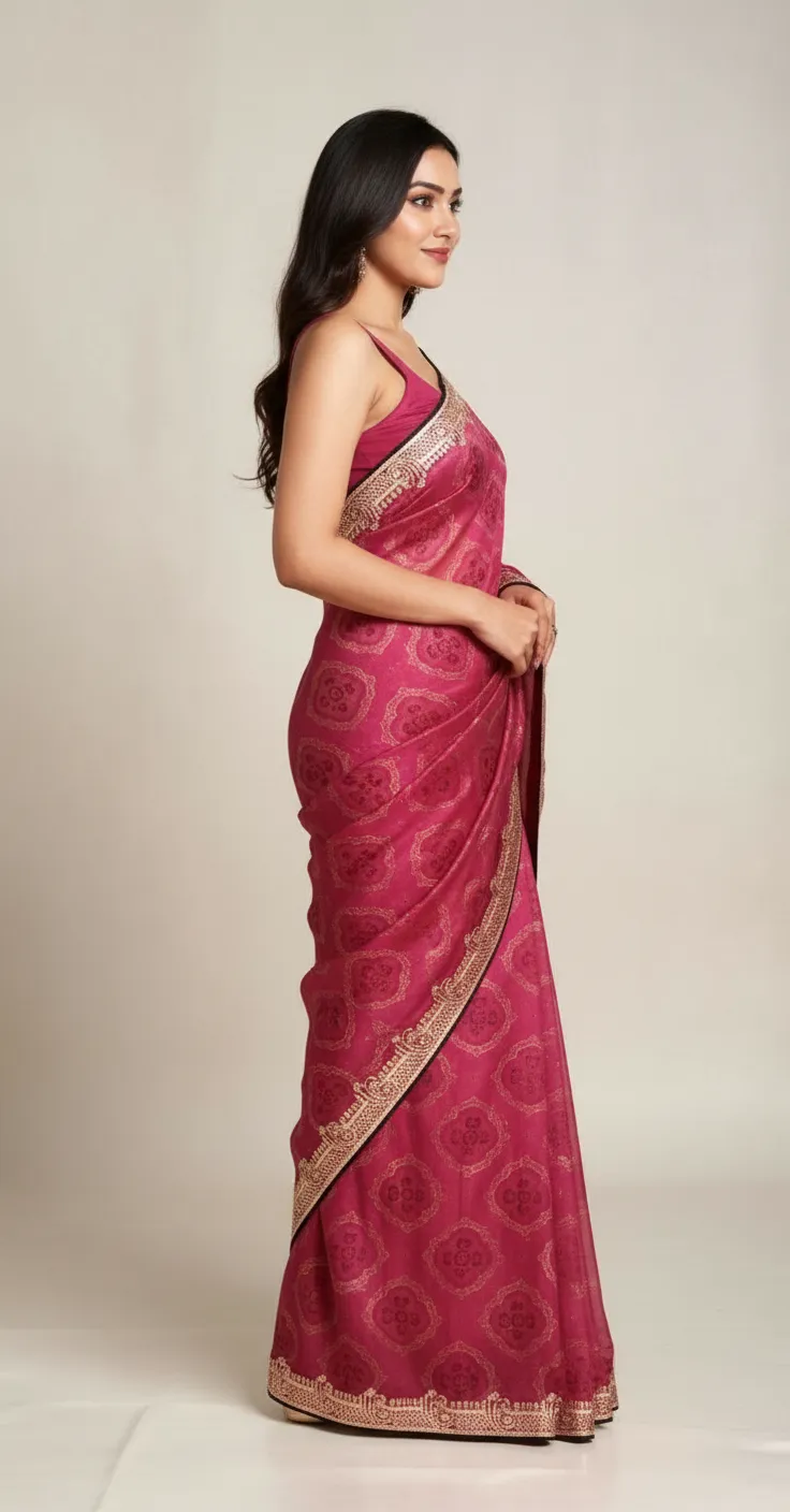 Embroidered Jasmine Saree view 2