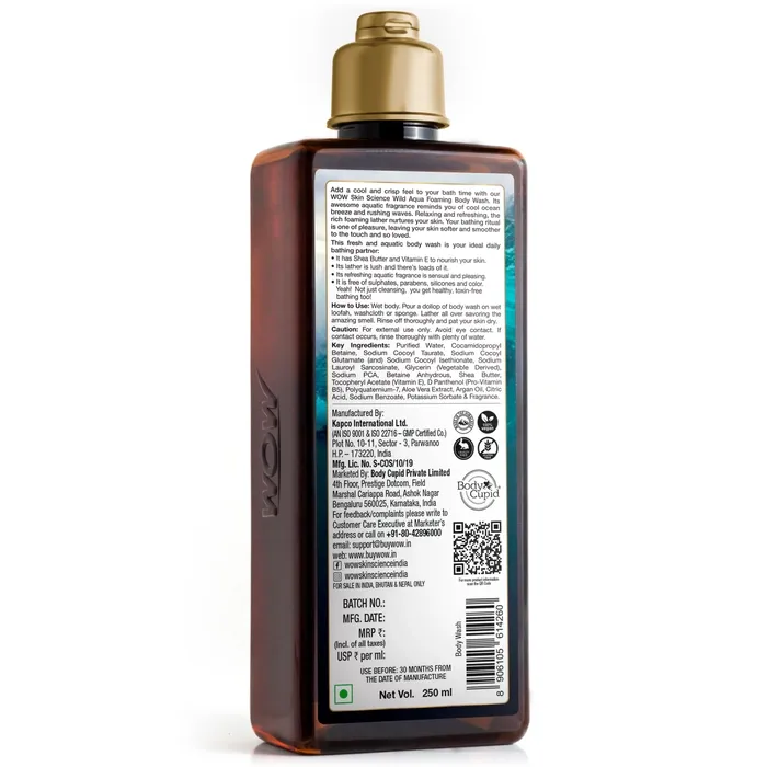 Wow Wild Aqua Foaming Body Wash 250 ml view 2