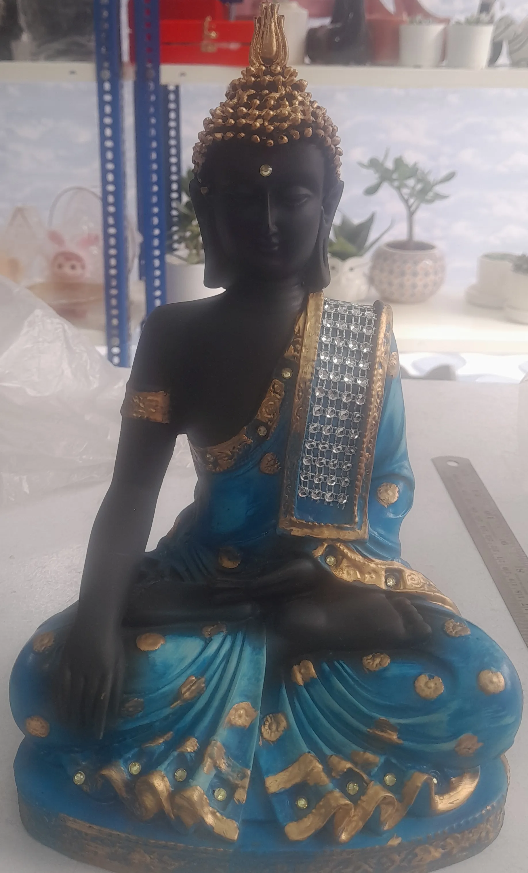 Decorative Buddha Statue 10"H & 5"W view 2