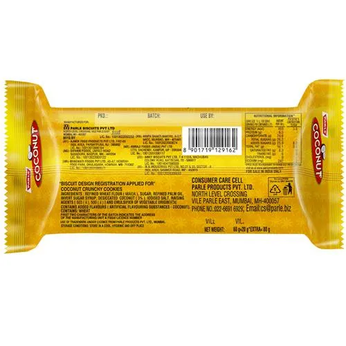 Parle Coconut Crunchy Cookies 80 g view 2