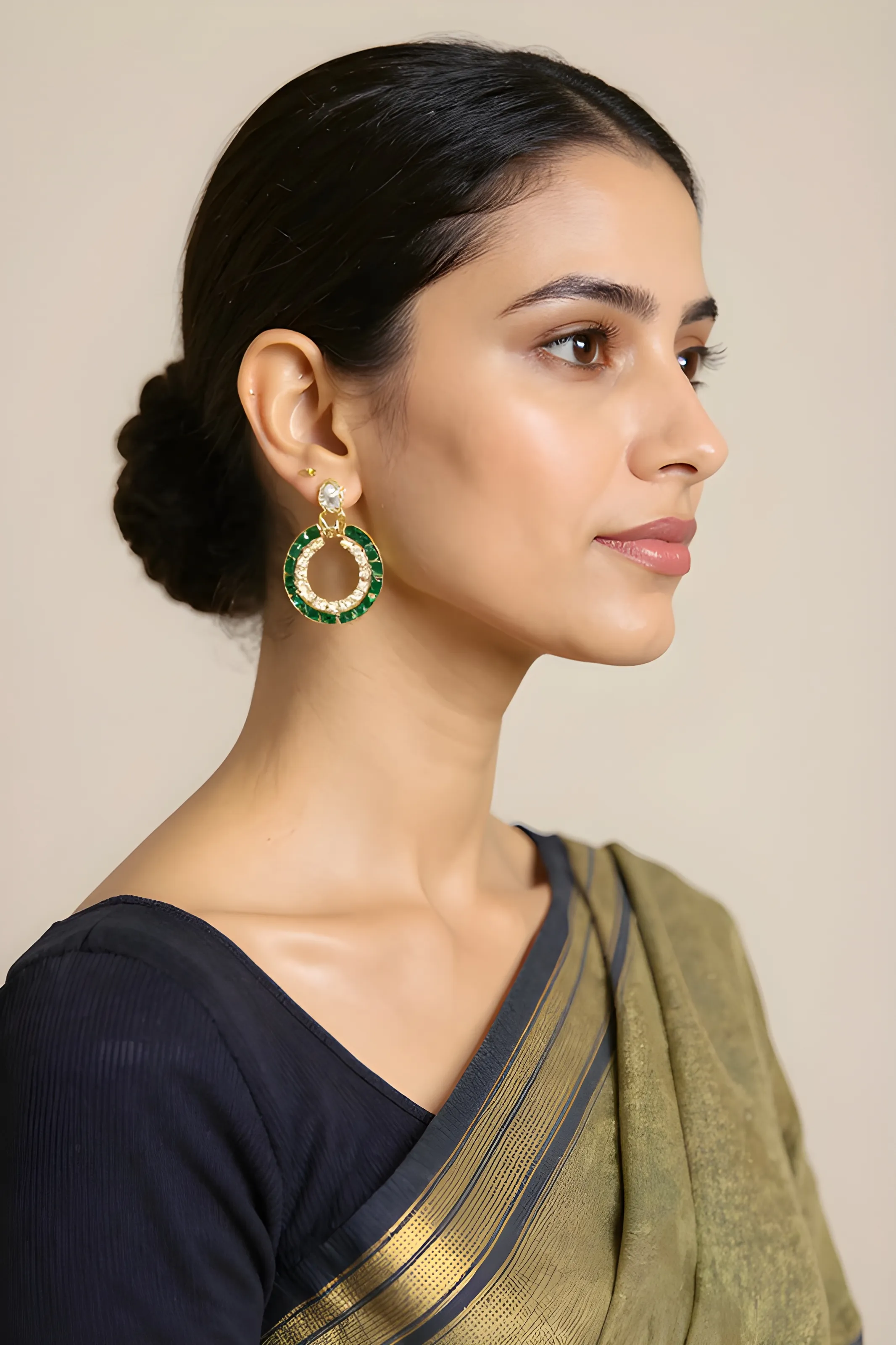Silver With Stone Earrings view 2