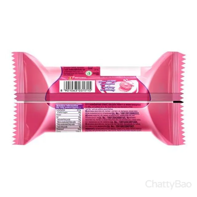 Britannia Treat Strawberry Cream Biscuits 60 g view 2