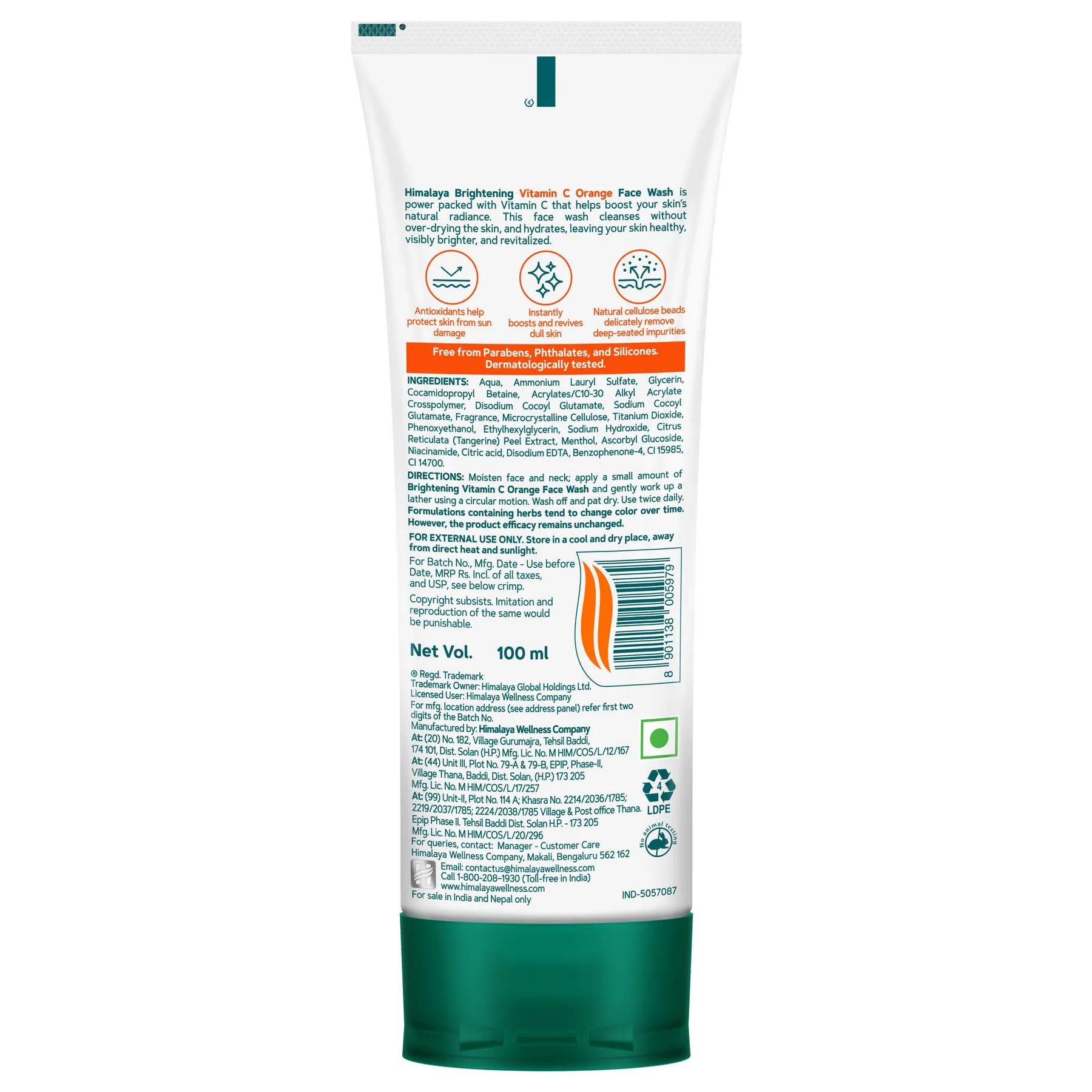 Himalaya Vitamin C Orange Face Wash 100 ml view 2
