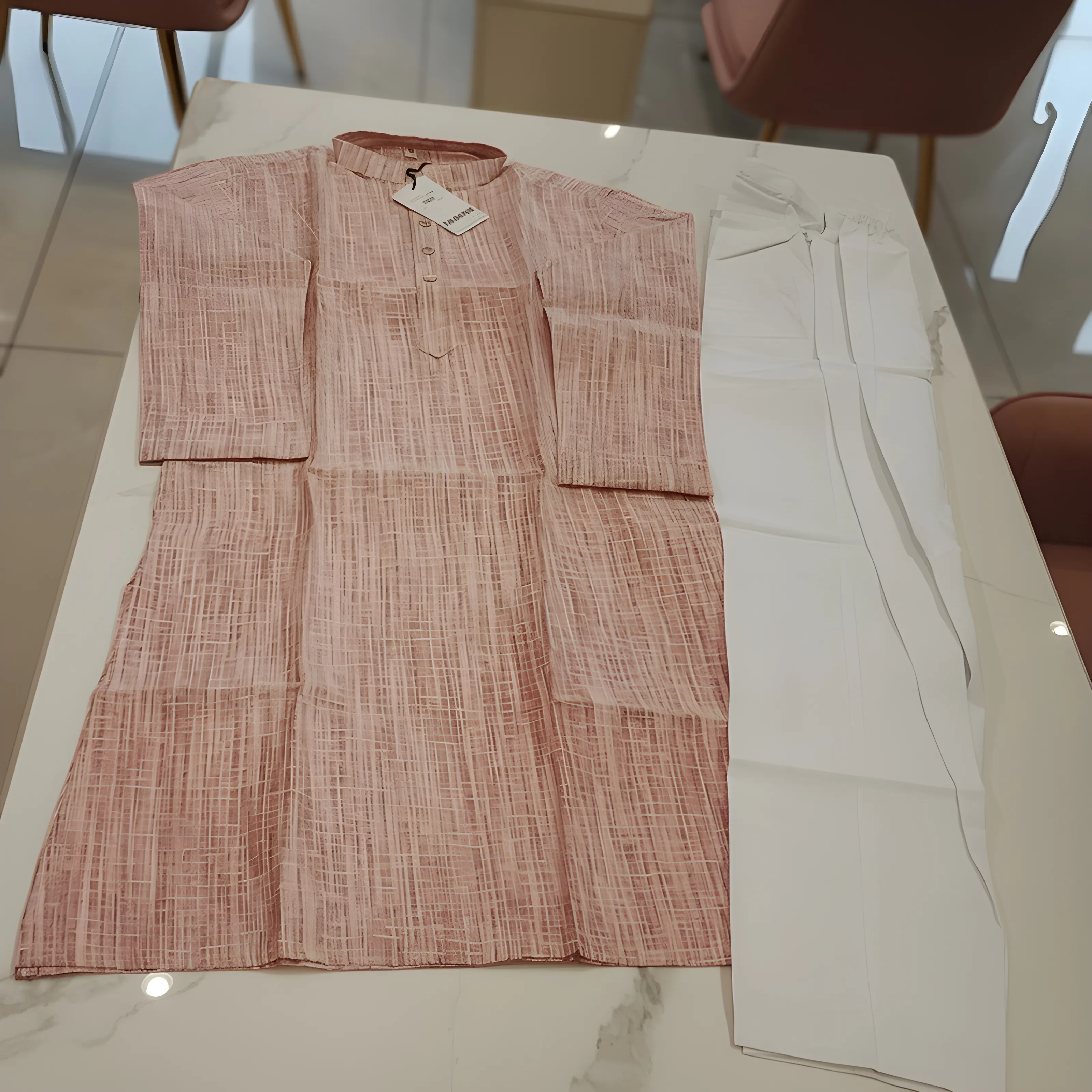 Pink Cotton Kurta Set view 2