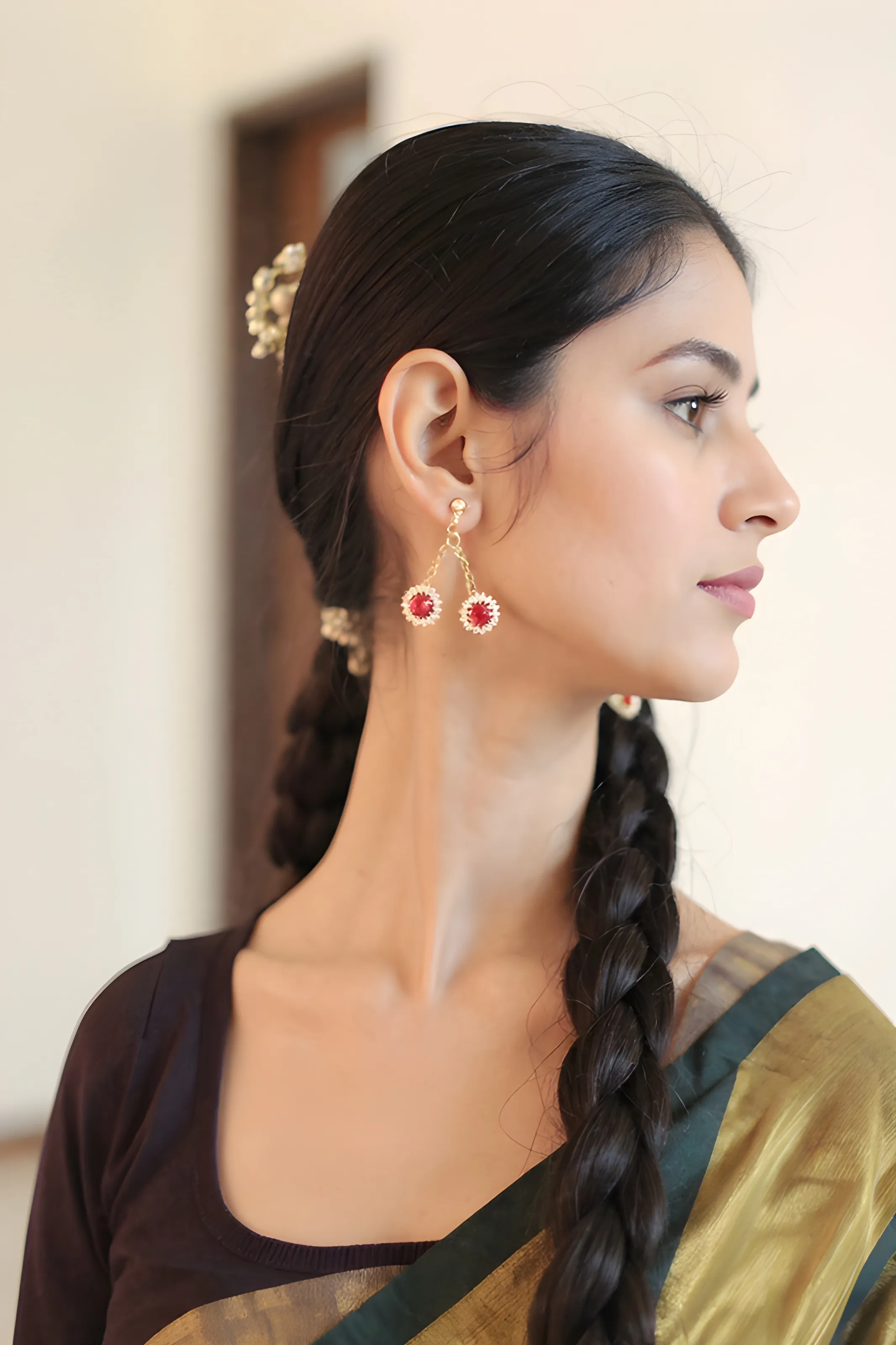 Silver Earrings Tops view 2