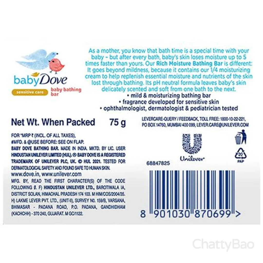 Baby Dove Rich Moisture Bathing Bar 75 g view 2