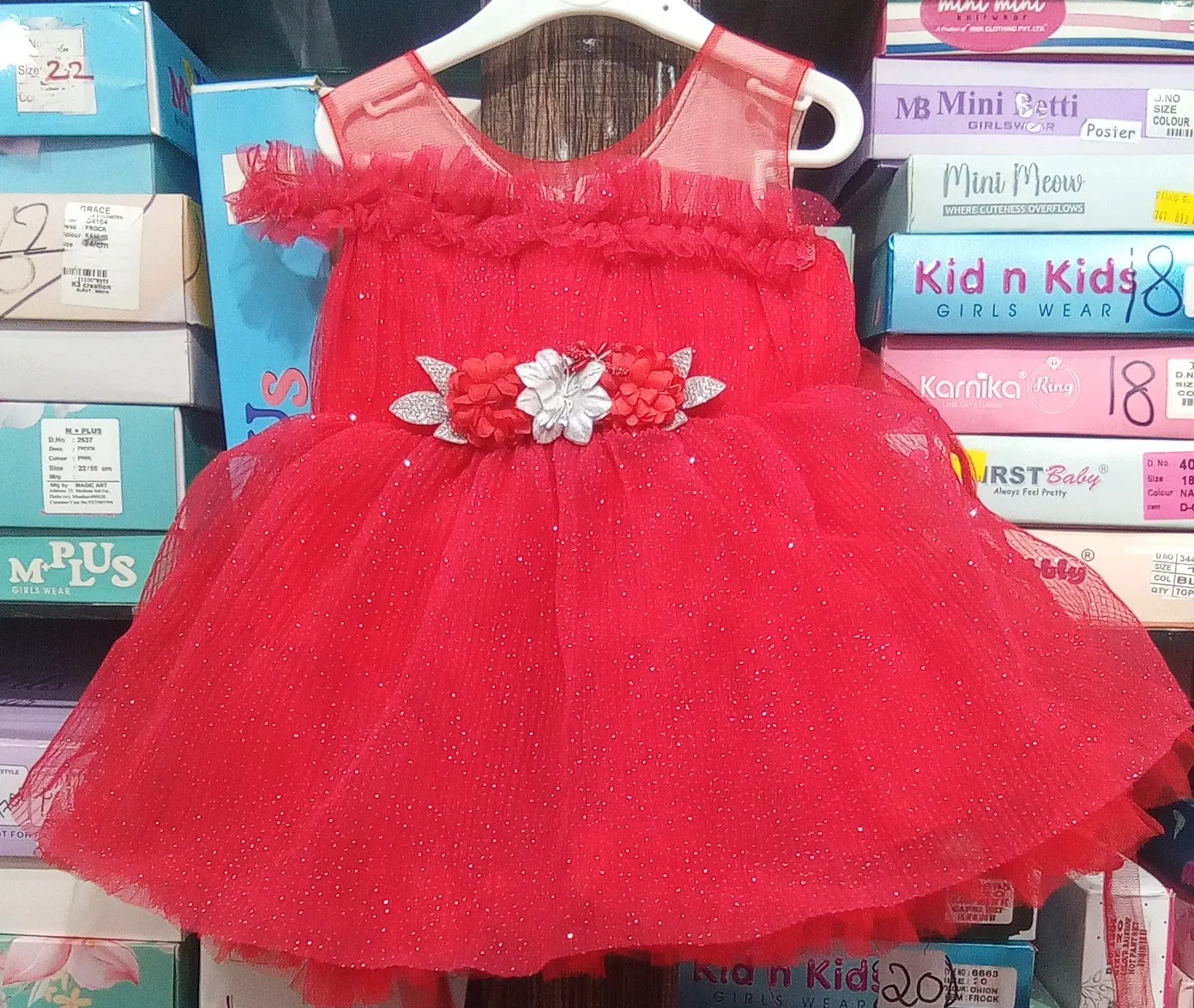 Kid n Kids Red Party Dresss view 3