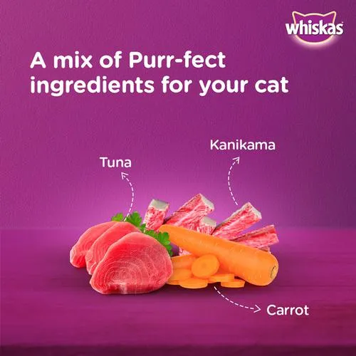 Whiskas Tasty Mix Wet Cat Food Adult 1+ Years - Tuna With Kanikama & Carrot In Gravy 70 g view 3