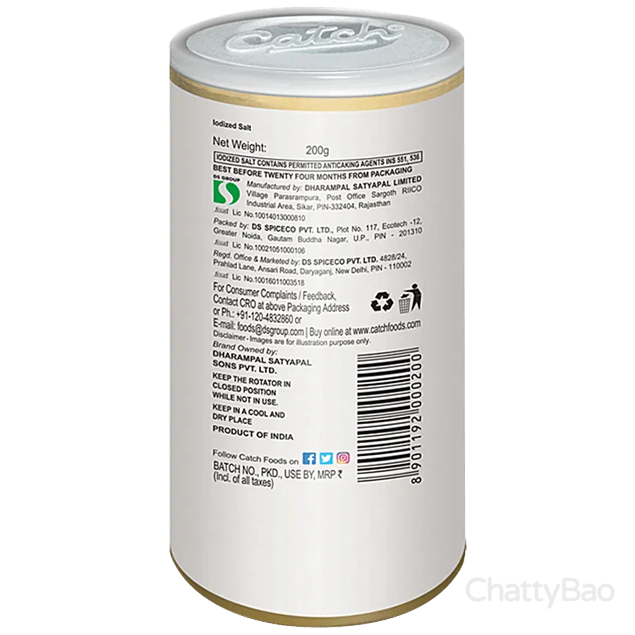Catch Sprinklers - Iodised Table Salt/Namak 200 g view 2