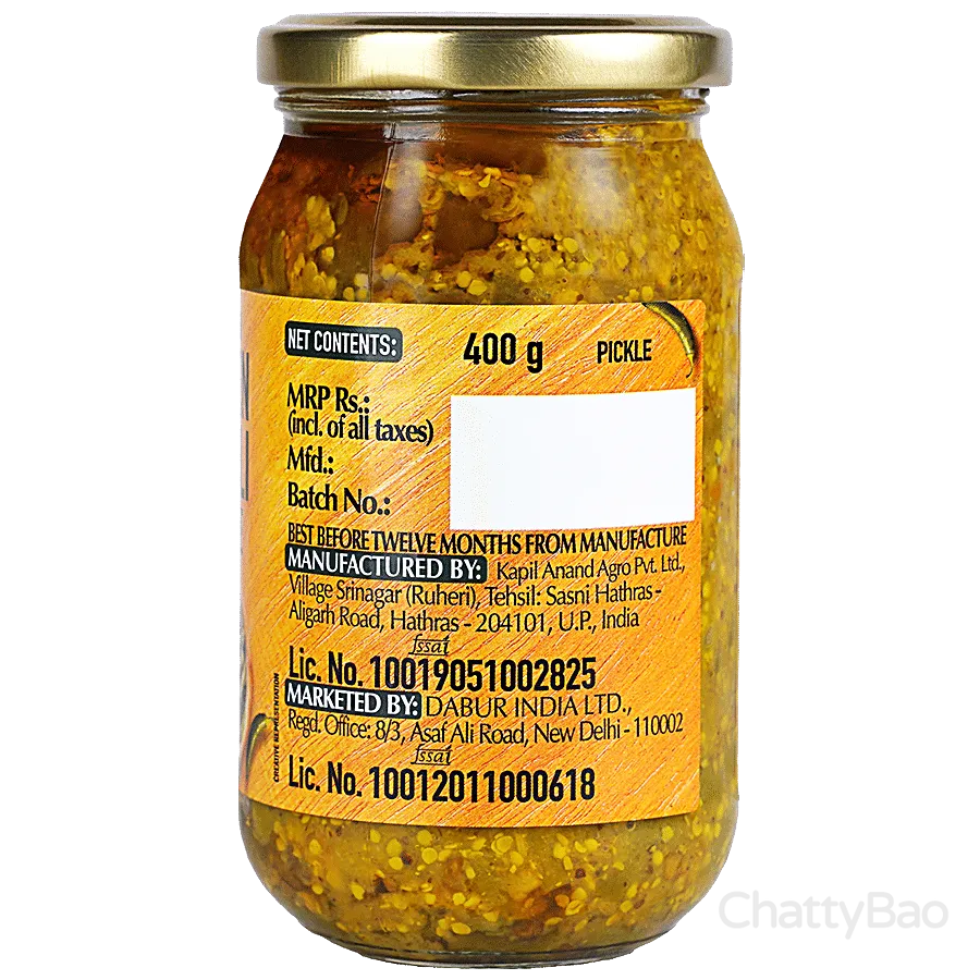 Dabur Hommade Teekhi Green Chilli Pickle 400 g view 2