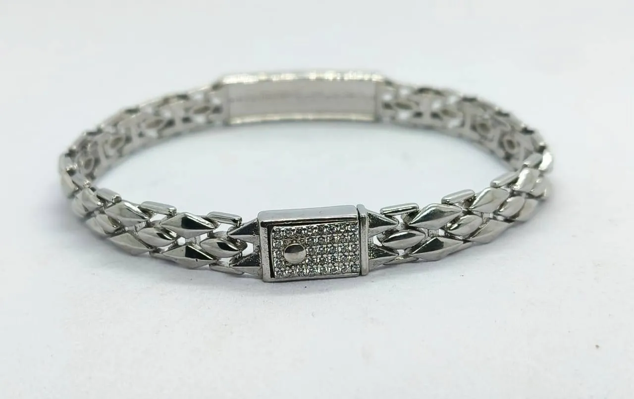 Men Silver Bracelet (AVSBR-06) view 3