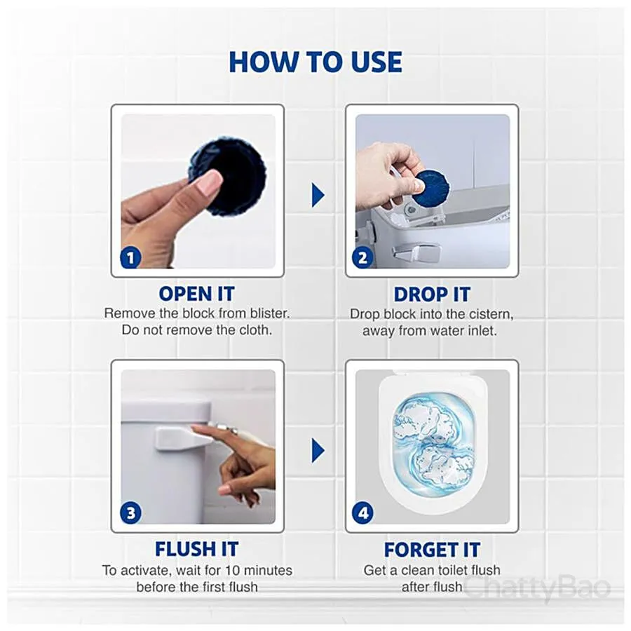 Harpic Flushmatic In-Cistern Toilet Cleaner Blocks - Marine 3 Pieces view 4