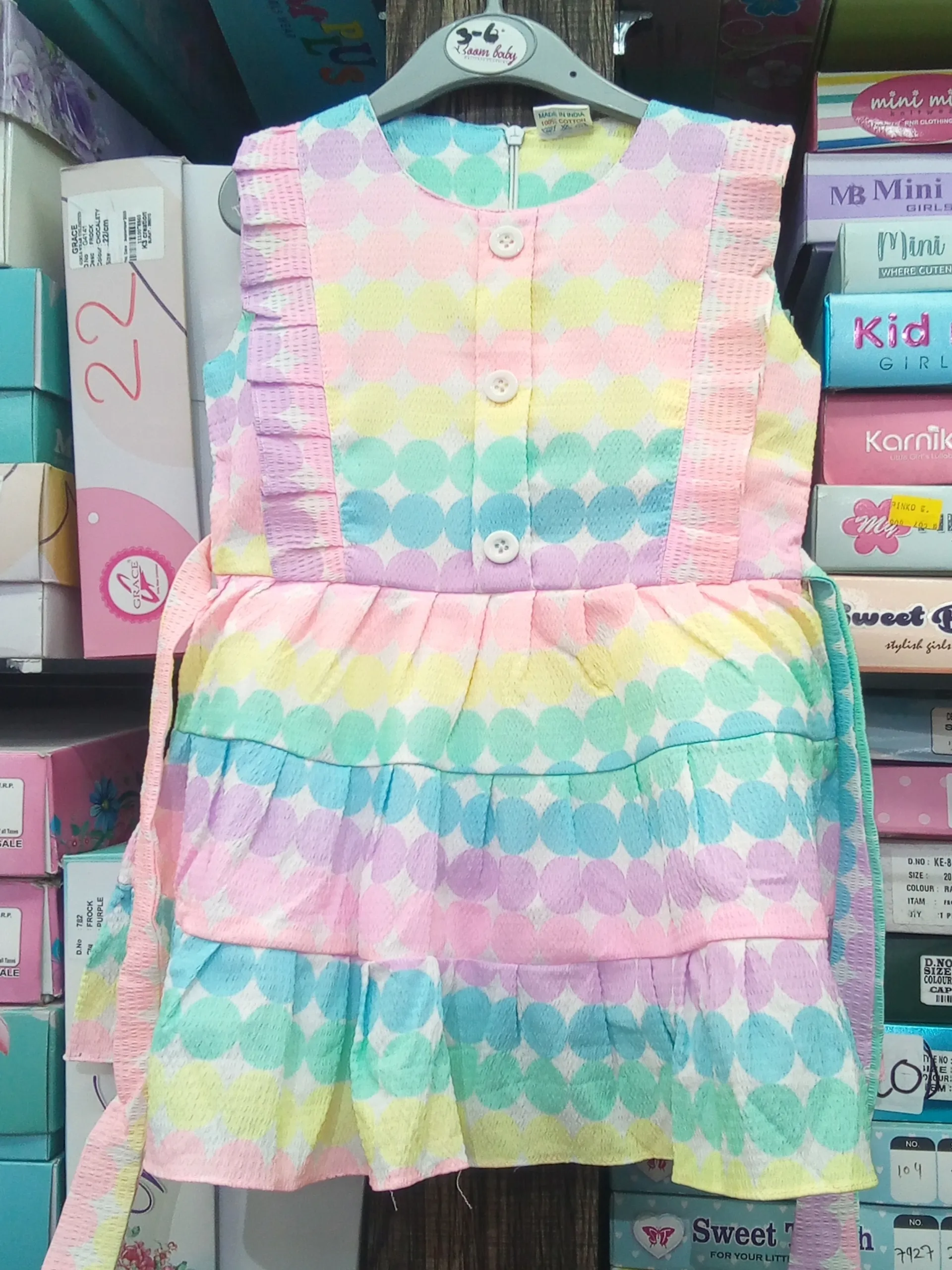 Girls cotton frock view 3