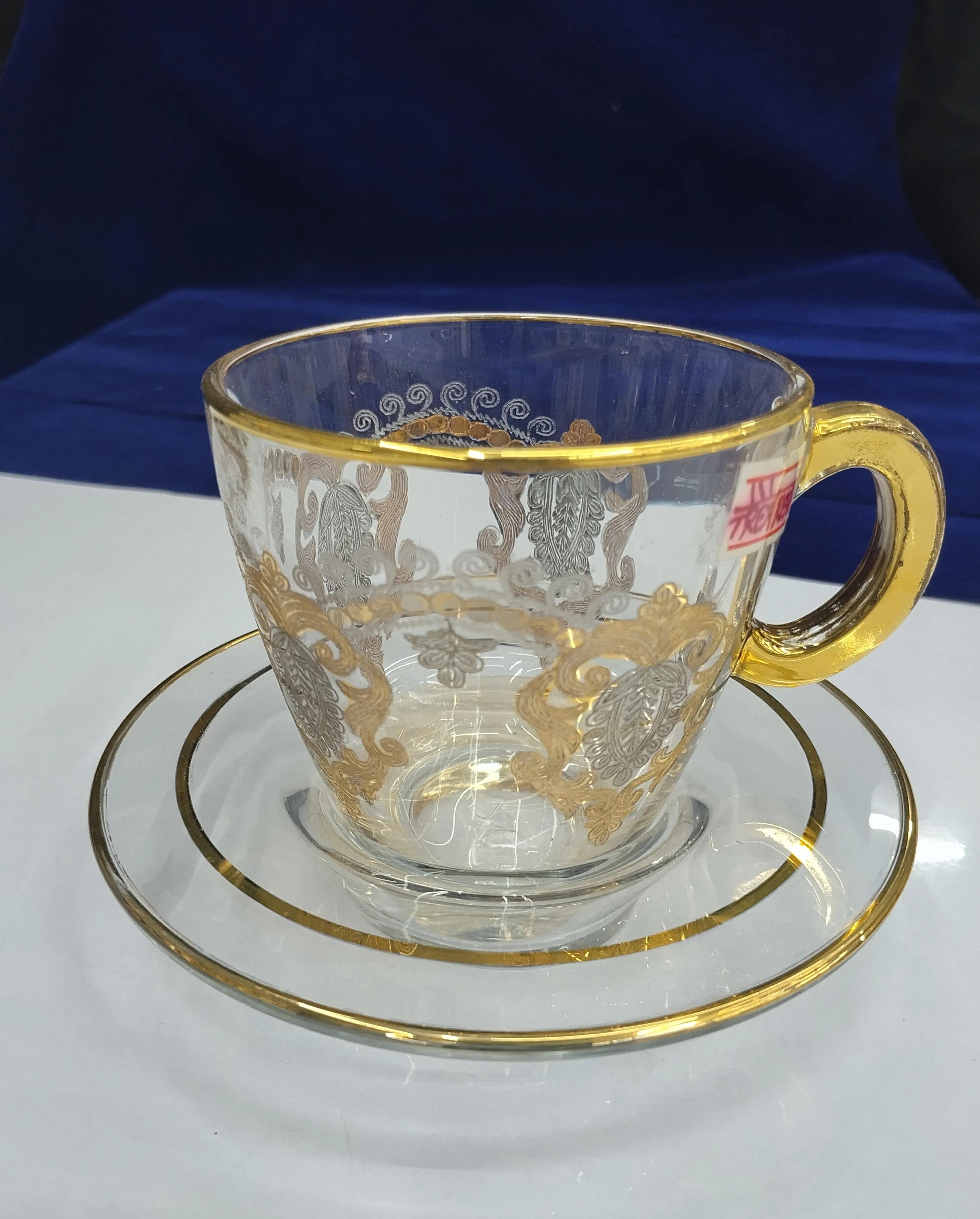 Decorative Glass Cup and Saucer view 2
