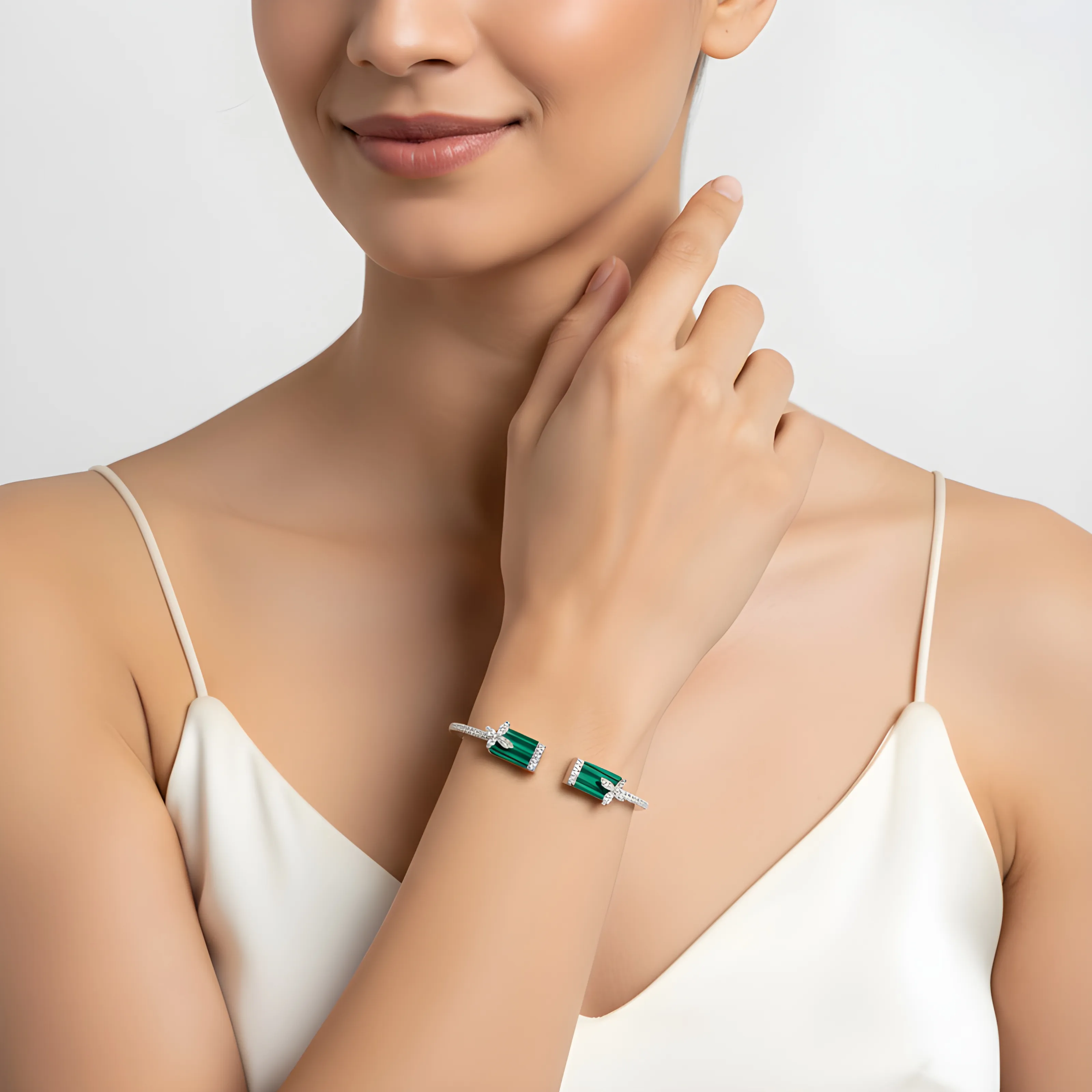 Designer Diamond Bracelet With Ring Set view 3