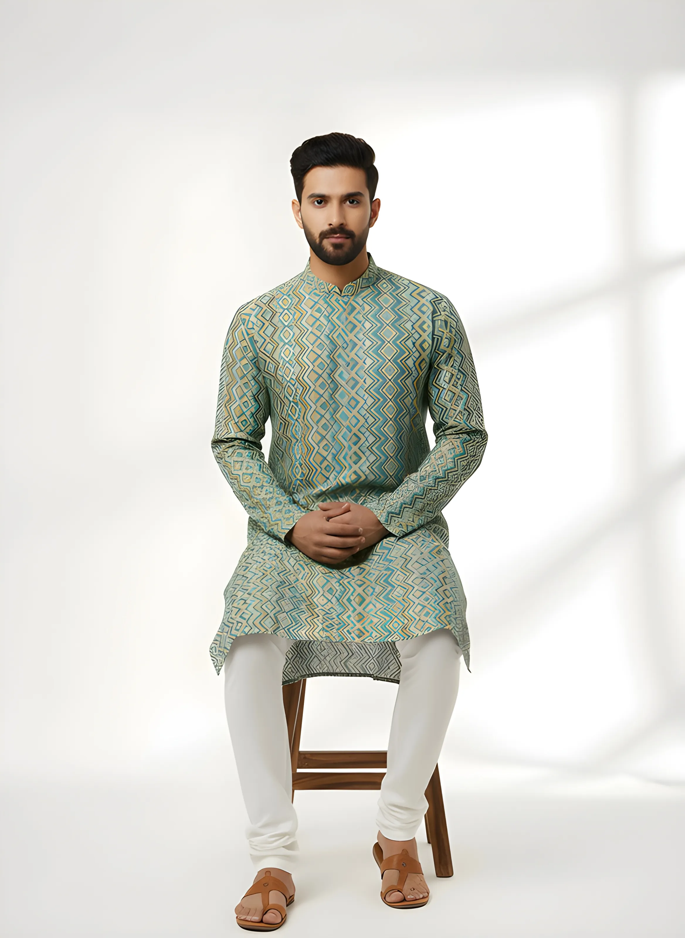 Mens Embroidered Kurta view 3