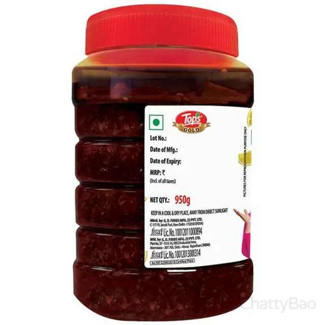 Tops Gold Sweet Lime Pickle 950 g view 2