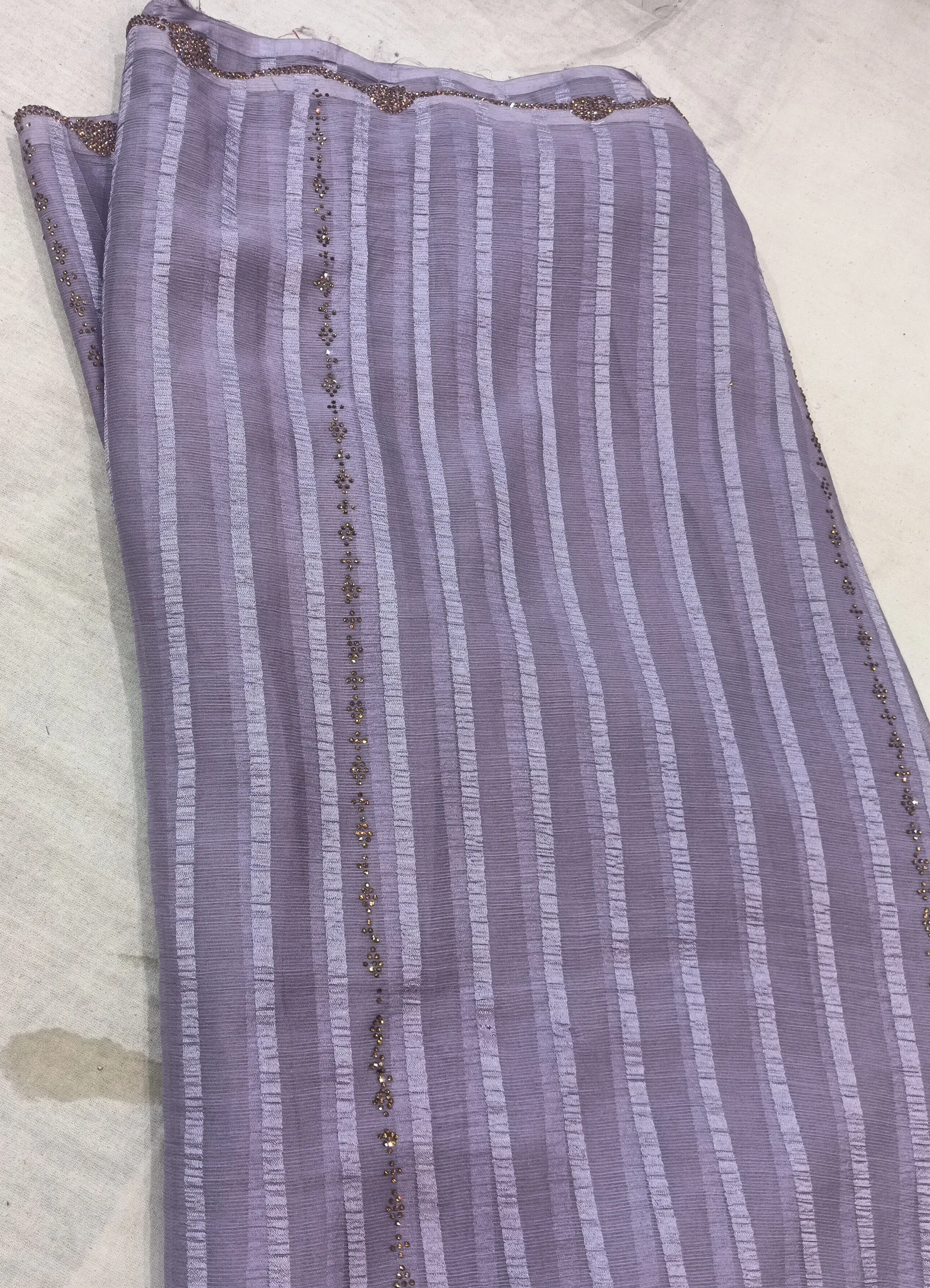 Embroidered Lavender Saree view 2