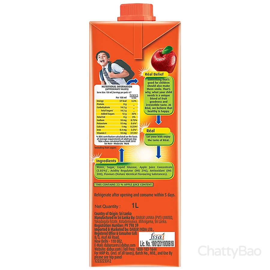 Real Apple Juice 1 L view 3