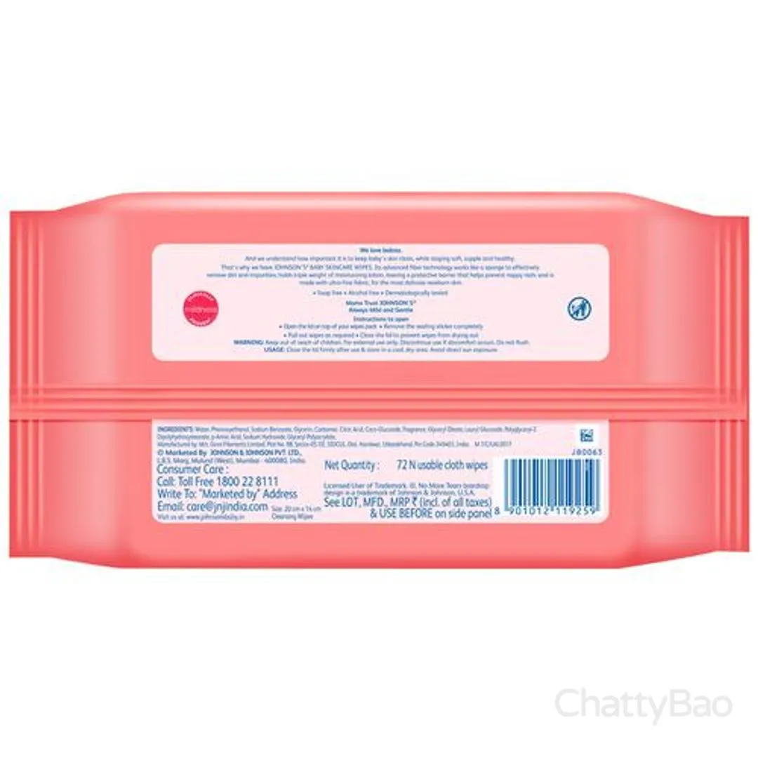 Johnson's Skincare Baby Wipes 72 Pieces view 2
