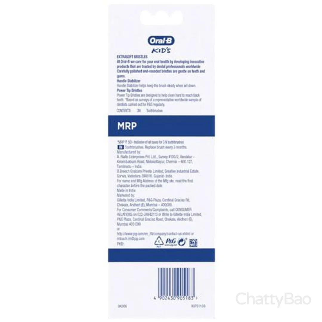 Oral-B Kids Toothbrush - Extra Soft 3 Pieces view 2