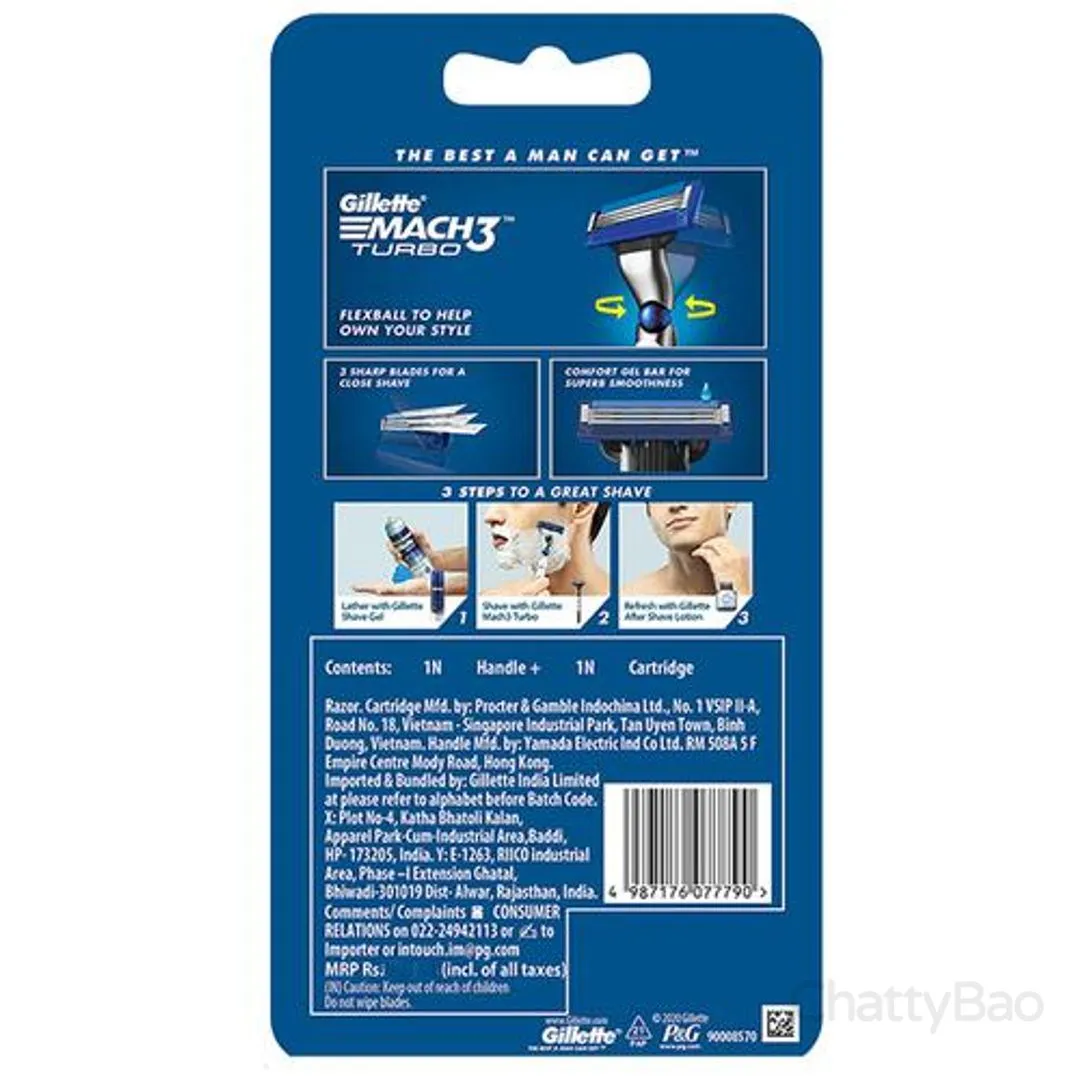 Gillette Mach3 Turbo Men Razor 1 Piece view 2