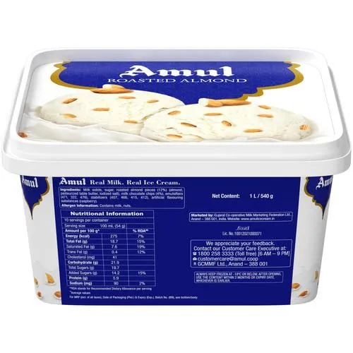 Amul Ice Cream - Roasted Almond 1 L view 2