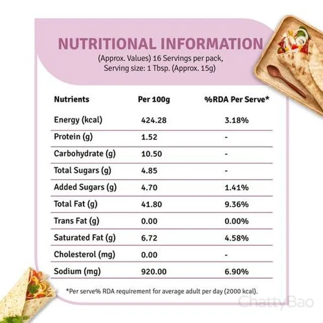 Veeba Veg Mayonnaise Garlic 250 g view 3
