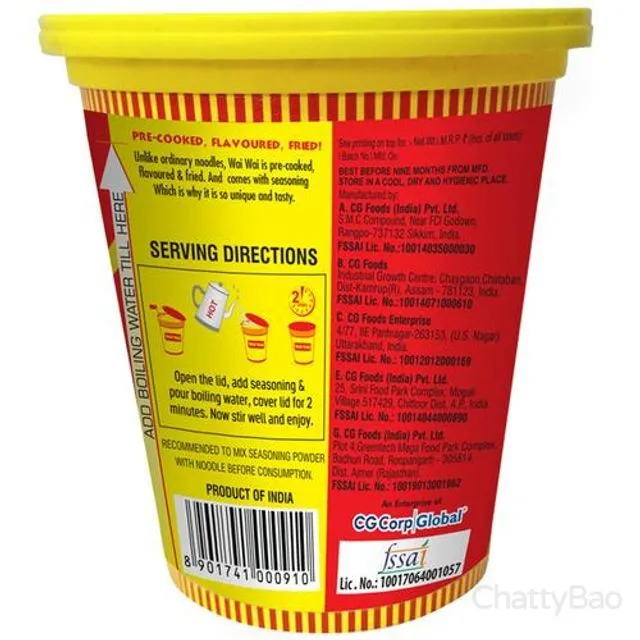 Wai Wai Xpress Ready To Eat Cup Noodles - Chicken 70 g view 2
