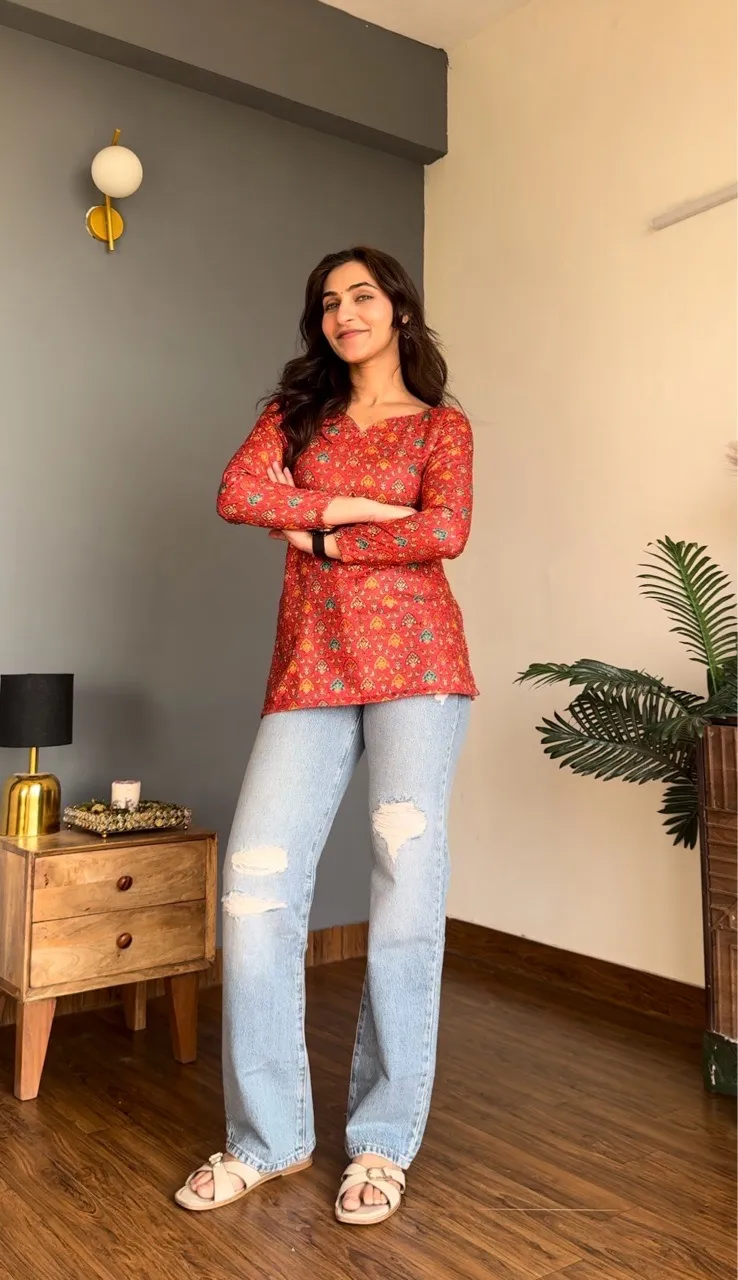 Traditional Red Woolen Kurti