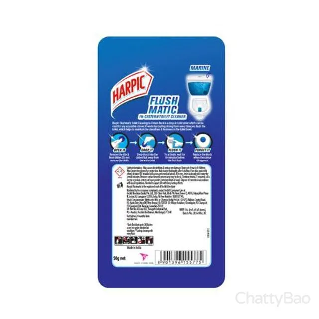 Harpic Flushmatic In-Cistern Toilet Cleaner Blocks - Marine 1 Piece view 2