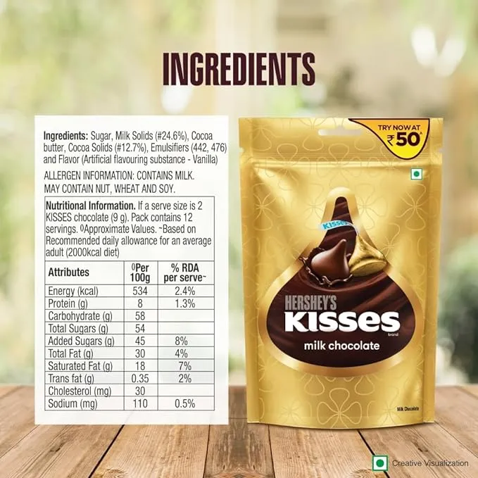 Hersheys Kisses Milk Chocolate 33.6 g view 3
