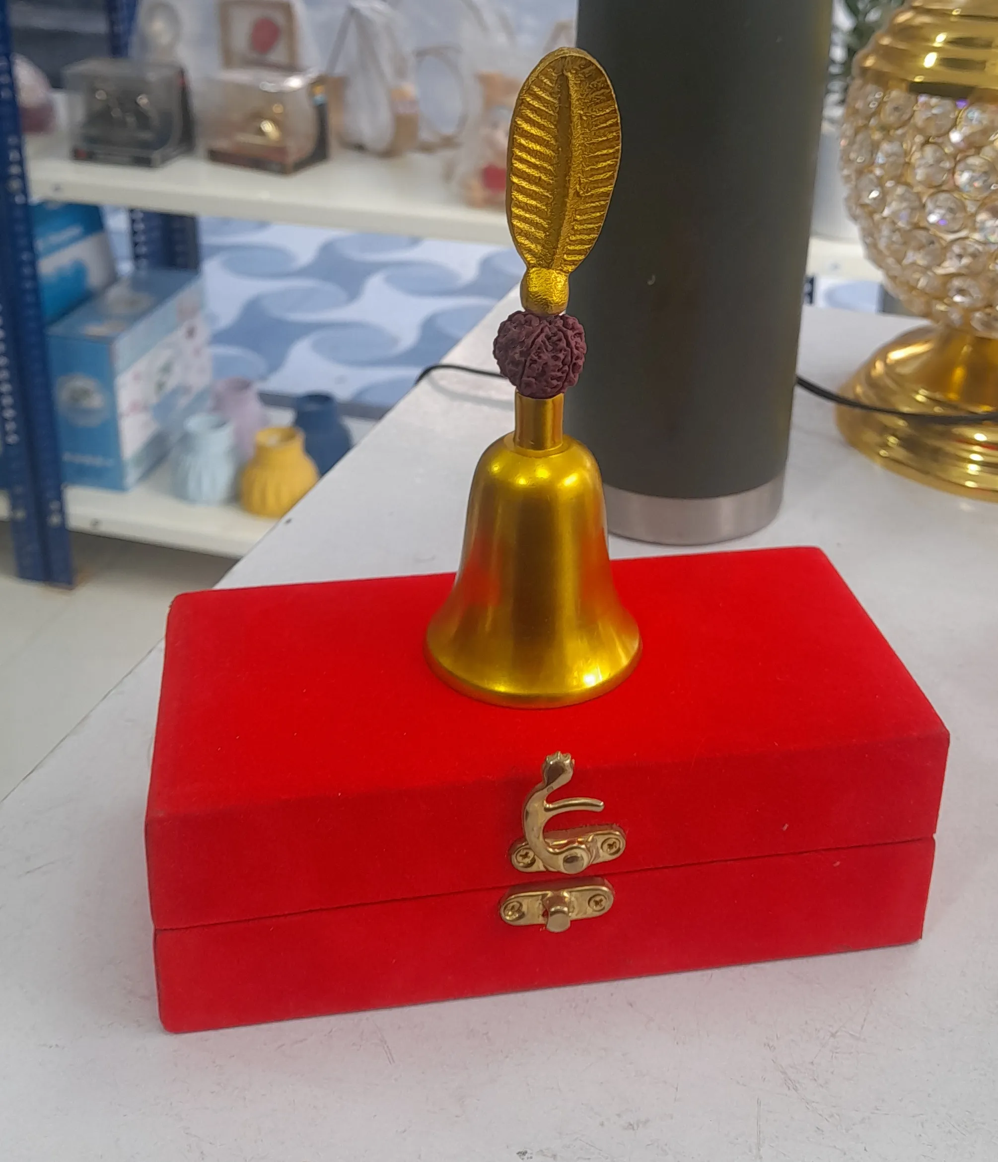 Ghanti for Pooja Mandir .Color: Golden view 2