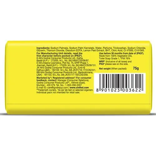 Godrej Cinthol Refreshing Deo Lime Bath Soap (Pack of 4 x 75 g each) view 2