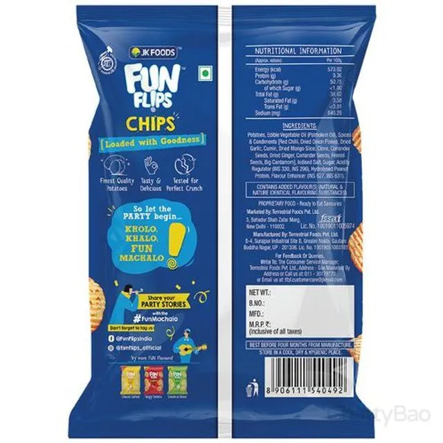 Fun Flips Potato Chips - Mix Masala 52 g view 2