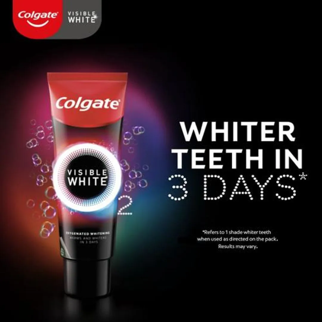 Colgate Visible White O2 Peppermint Sparkle Toothpaste 50 g view 3