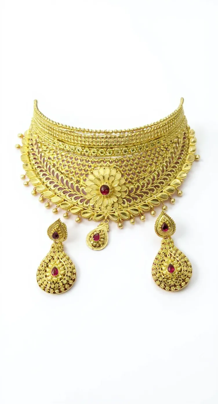Gold Necklace Set view 2