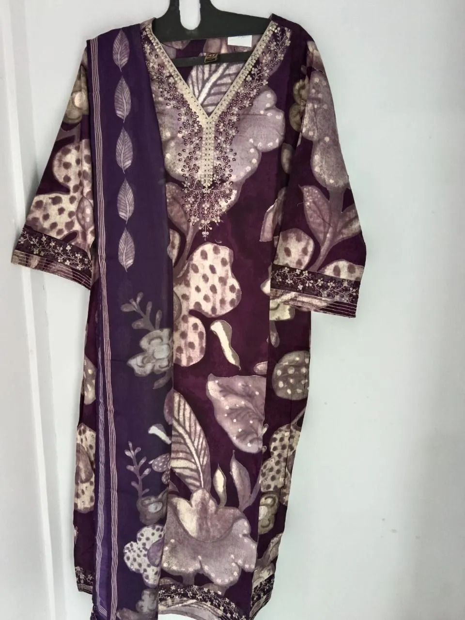 Purple Floral Kaftan view 3