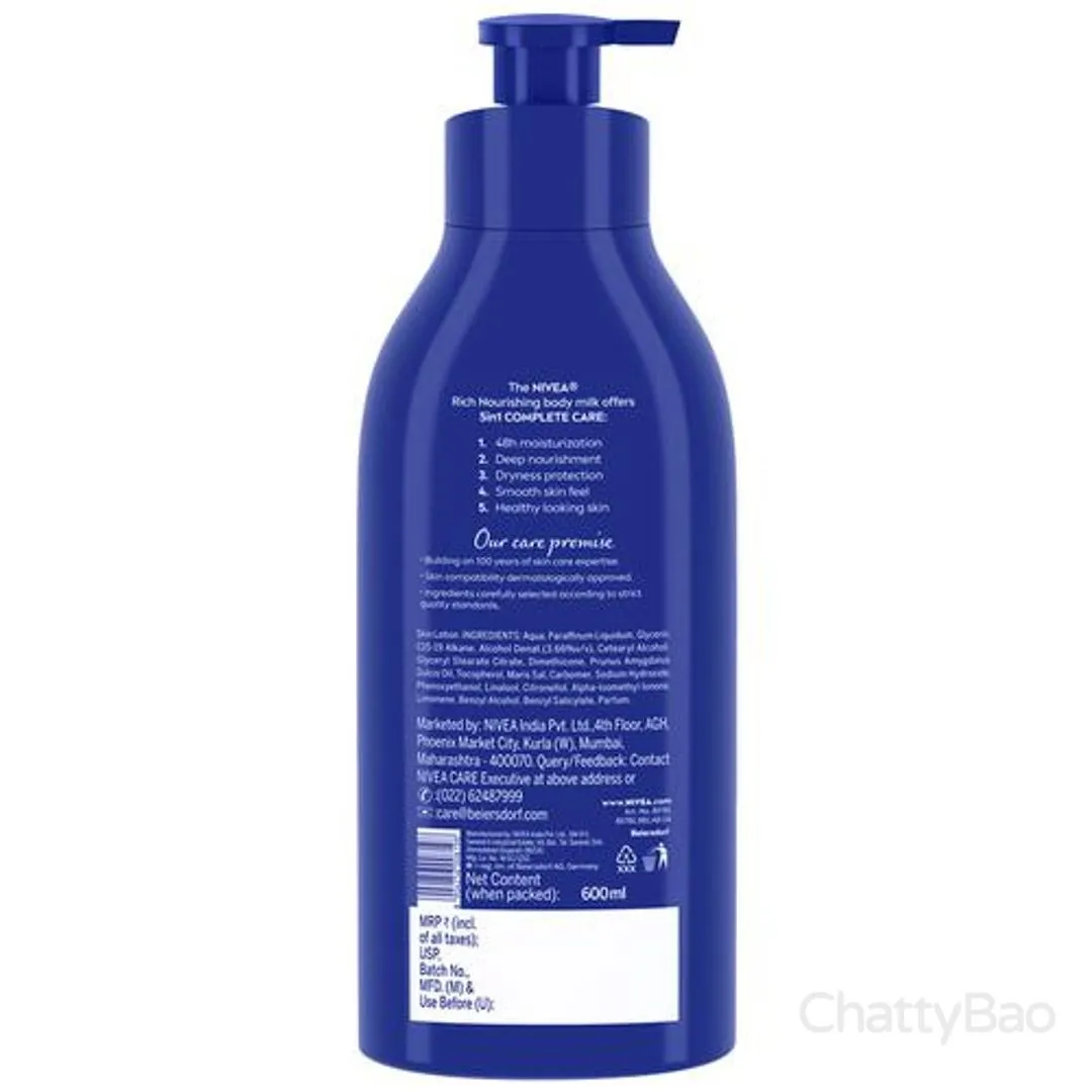 Nivea Body Milk Nourishing Lotion - Very Dry Skin 600 ml view 2