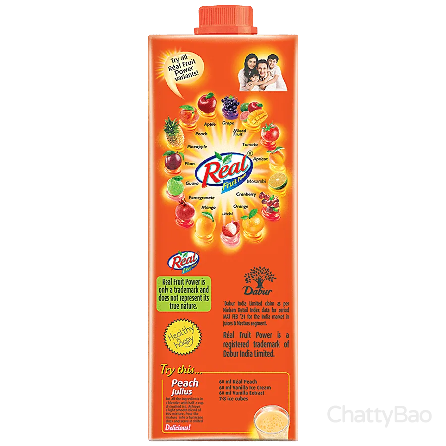 Real Peach Juice 1 L view 2